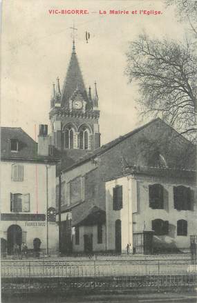 CPA FRANCE 65 '' Vic - Bigorre, La Mairie et l'église".