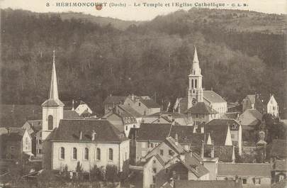 CPA FRANCE 25 "Hérimoncourt, Le temple et l'église catholique".