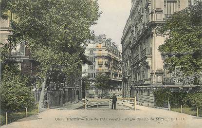 CPA FRANCE 75007 "Paris, rue de l'Université, angle Champ de Mars"