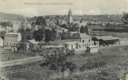 CPA FRANCE 14 "Orbec, vue générale avec la gare"