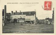 14 Calvado CPSM FRANCE 14 " Littry les Mines, Place de la fontaine et rue de la gare".