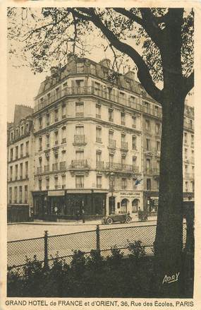 CPA FRANCE 75005 "Grand Hotel de France et d'Orient, Rue des Ecoles"