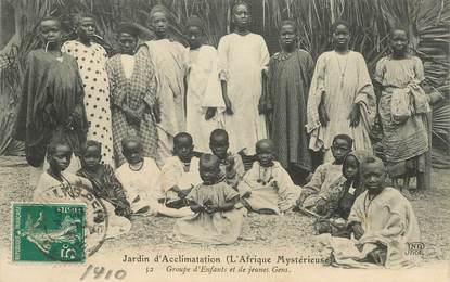 CPA FRANCE 75015 "Paris, Jardin d'Acclimatation, Groupe d'enfants d'Afrique"