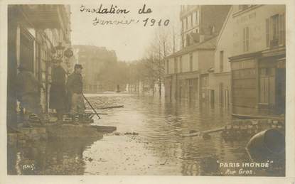 CPA FRANCE 75019 "Paris, Inondations de 1910, Rue Gros"