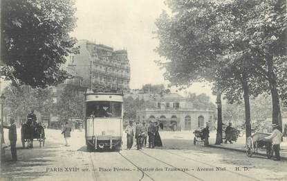 CPA FRANCE 75017 "Paris, Place Péreire, station des Tramways"