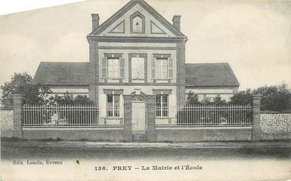 CPA FRANCE 27 "Prey, La Mairie et l'école".