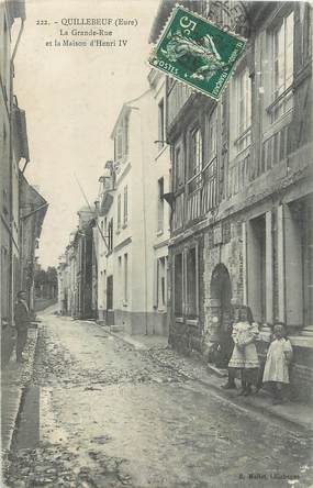 CPA FRANCE 27 " Quillebeuf, La grande rue et la maison d'Henri IV".