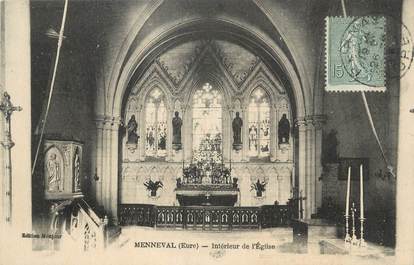 CPA FRANCE 27 "Menneval, Intérieur de l'église".