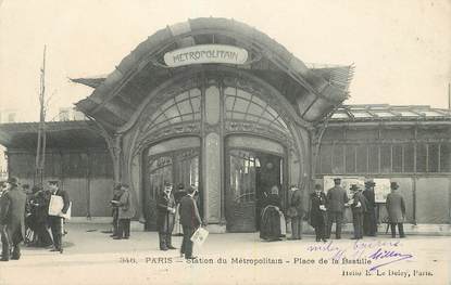 CPA FRANCE 75004 "Paris, Métro, Place de la Bastille" / ART DECO