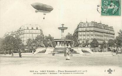 CPA FRANCE 75012 "Paris, Place Daumesnil" / DIRIGEABLE