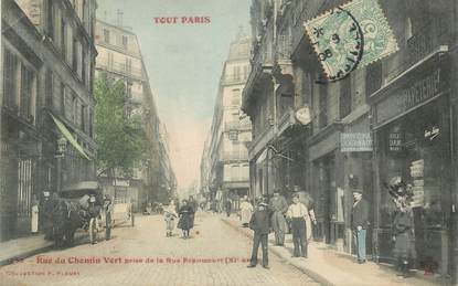 CPA FRANCE 75011 "Paris, Rue du Chemin de Vert prise de la Rue Popincourt"