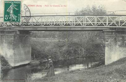 CPA FRANCE 27 "Pitres, Pont du chemin de fer".