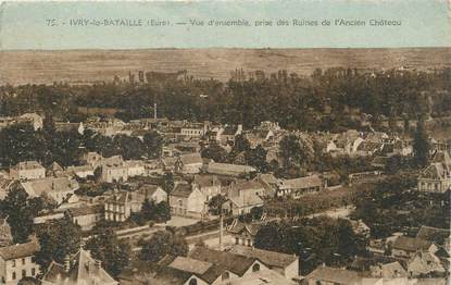 CPA FRANCE 27 "Ivry la Bataille, Vue d'ensemble prise des ruines de l'ancien château".