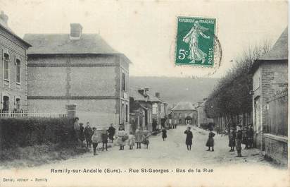 CPA FRANCE 27 "Romilly sur Andelle, Rue St Georges, Bas de la rue".