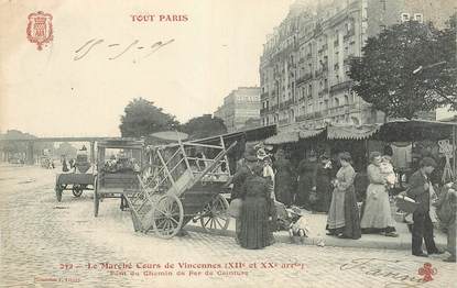 CPA FRANCE 75012 "Le Marché Cours de Vincennes"