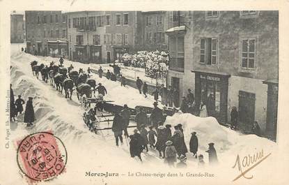 CPA FRANCE 39 "Morez, Le chasse neige dans la grande rue".