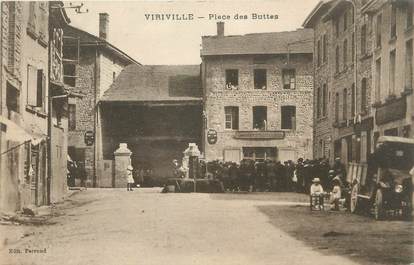 CPA FRANCE 38 "Viriville, Place des Buttes".