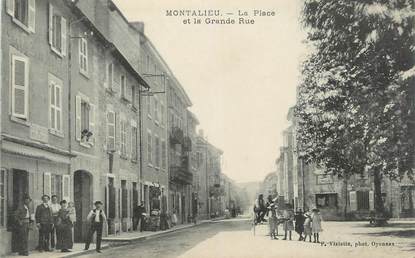 CPA FRANCE 38 "Montalieu, La place et la grande rue".