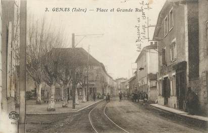CPA FRANCE 38 "Genas, Place et grande rue".