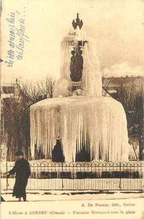 CPA FRANCE 23 " Guéret, Fontaine Bonnyaud sous la glace".