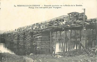 CPA NOUVELLE CALEDONIE "Passerelle sur la Rivière de la Dumbéa, passage du train"