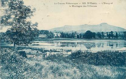 CPA FRANCE 23 " St Vaury, L'étang et la Montagne des 3 Cornes".