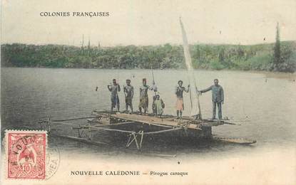 CPA NOUVELLE CALEDONIE "Pirogue canaque"