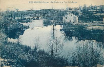 CPA FRANCE 23 "Grand Bourg, Le Moulin et le Pont de Salagnac".