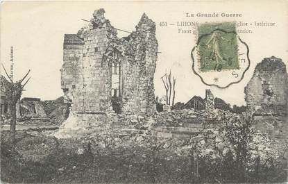 CPA FRANCE 80 "Lihons, L'église en ruine".