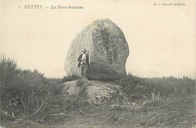 CPA FRANCE 71 "Dettey, La pierre branlante".