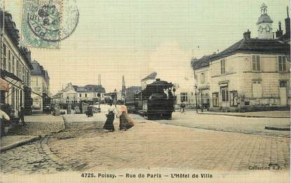 CPA FRANCE 78 "Poissy, Rue de Paris, l'Hôtel de Ville".