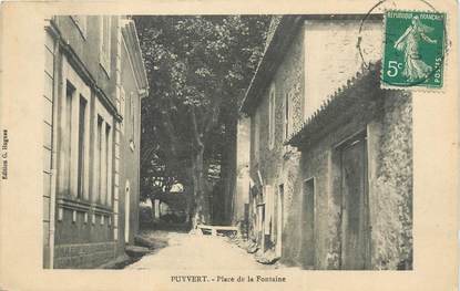 CPA FRANCE 84 " Puyvert, Place de la Fontaine".