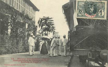 CPA GUINEE "Inauguration du Chemin de fer, arrivée à Tabili"