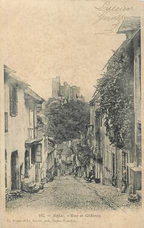 CPA FRANCE 12 " Najac, Rue et château".