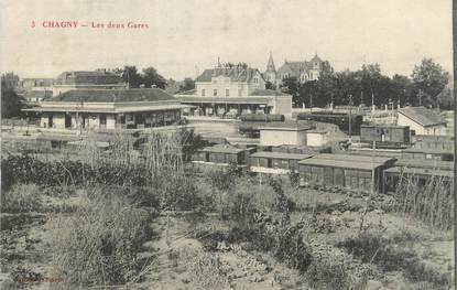 CPA FRANCE 71 " Chagny, Les deux gares".