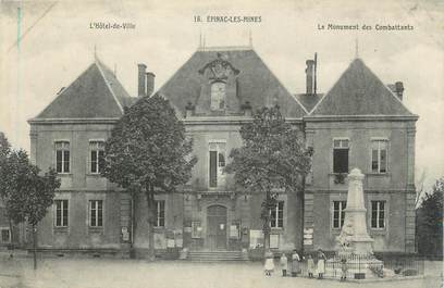 CPA FRANCE 71 "Epinac les Mines, L'Hôtel de Ville, le monument aux morts".