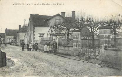 CPA FRANCE 71 " Chemilly, Rue des écoles, La Poste".