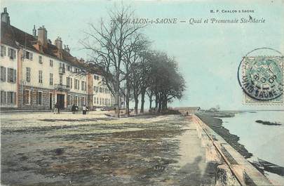 CPA FRANCE 71 " Chalon sur Saône, Quai et promenade Ste Marie".