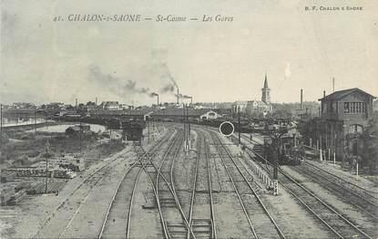 CPA FRANCE 71 " Chalon sur Saône, St Cosme, Les gares".