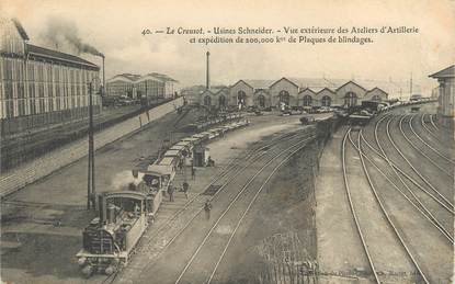 CPA FRANCE 71 " Le Creusot, Usine Schneider, vue extérieure des ateliers d'artillerie".