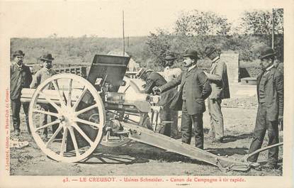 CPA FRANCE 71 " Le Creusot, Usine Schneider, Canon de campagne à tir rapide".