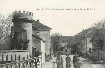 CPA FRANCE 71 "Pontanevaux, Quartier de la gare".