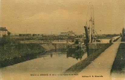 CPA FRANCE 71 "Rigny sur Arroux, La gare et le port".