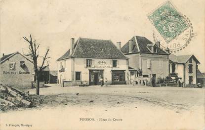 CPA FRANCE 71 "Poisson, Place du Centre".