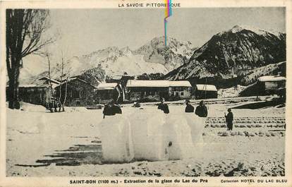 CPA FRANCE 73 "Saint Bon, Extraction de la Glace du Lac du Pra"