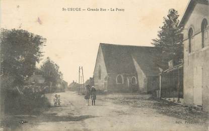 CPA FRANCE 71 " St Usugue, Grande rue, La Poste".