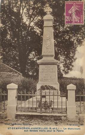 CPA FRANCE 71 " St Symphorien d'Ancelles, Le monument aux morts".