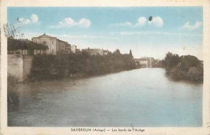 CPA FRANCE 09 " Saverdun, Les bords de l'Ariège".