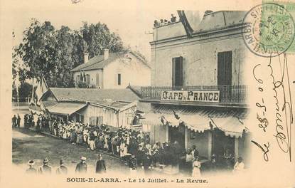 CPA TUNISIE "Souk El Arba, la Revue du 14 juillet"