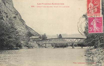 CPA FRANCE 09 " Ussat les Bains, Pont sur l'ariège".